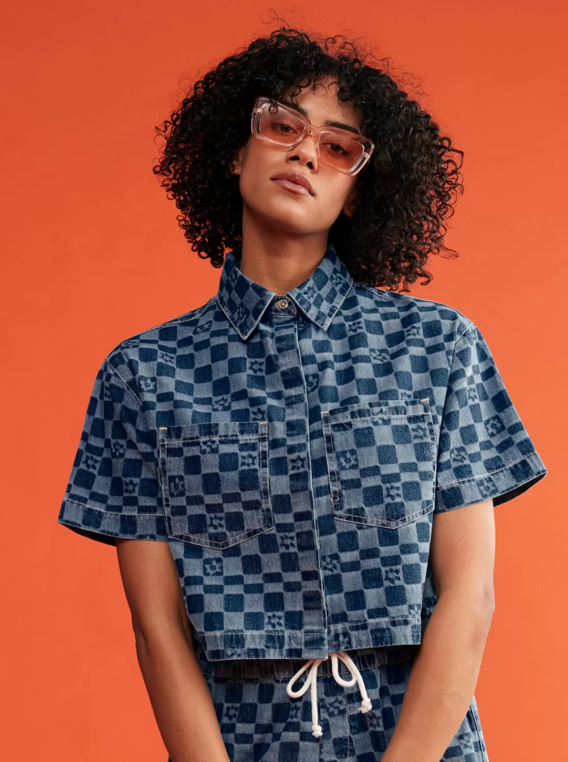 Blue Wave Club Printed - Kurzarm-Jeanshemd Fur Frauen>Roxy Hot