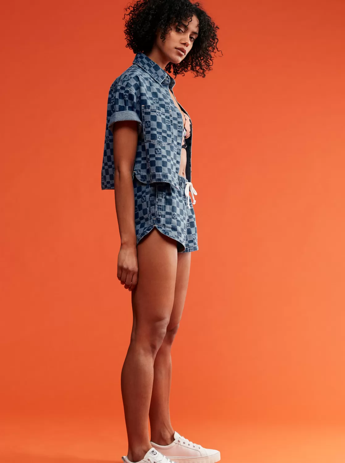 Blue Wave Club Printed - Kurzarm-Jeanshemd Fur Frauen>Roxy Hot